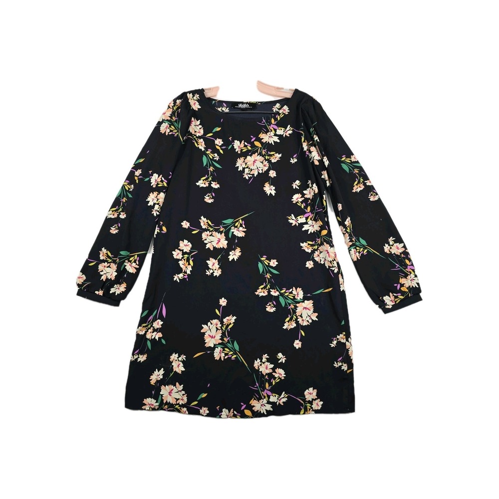 Lulus Floral Shirt Dress Women's Size Small Black Long Sleeve